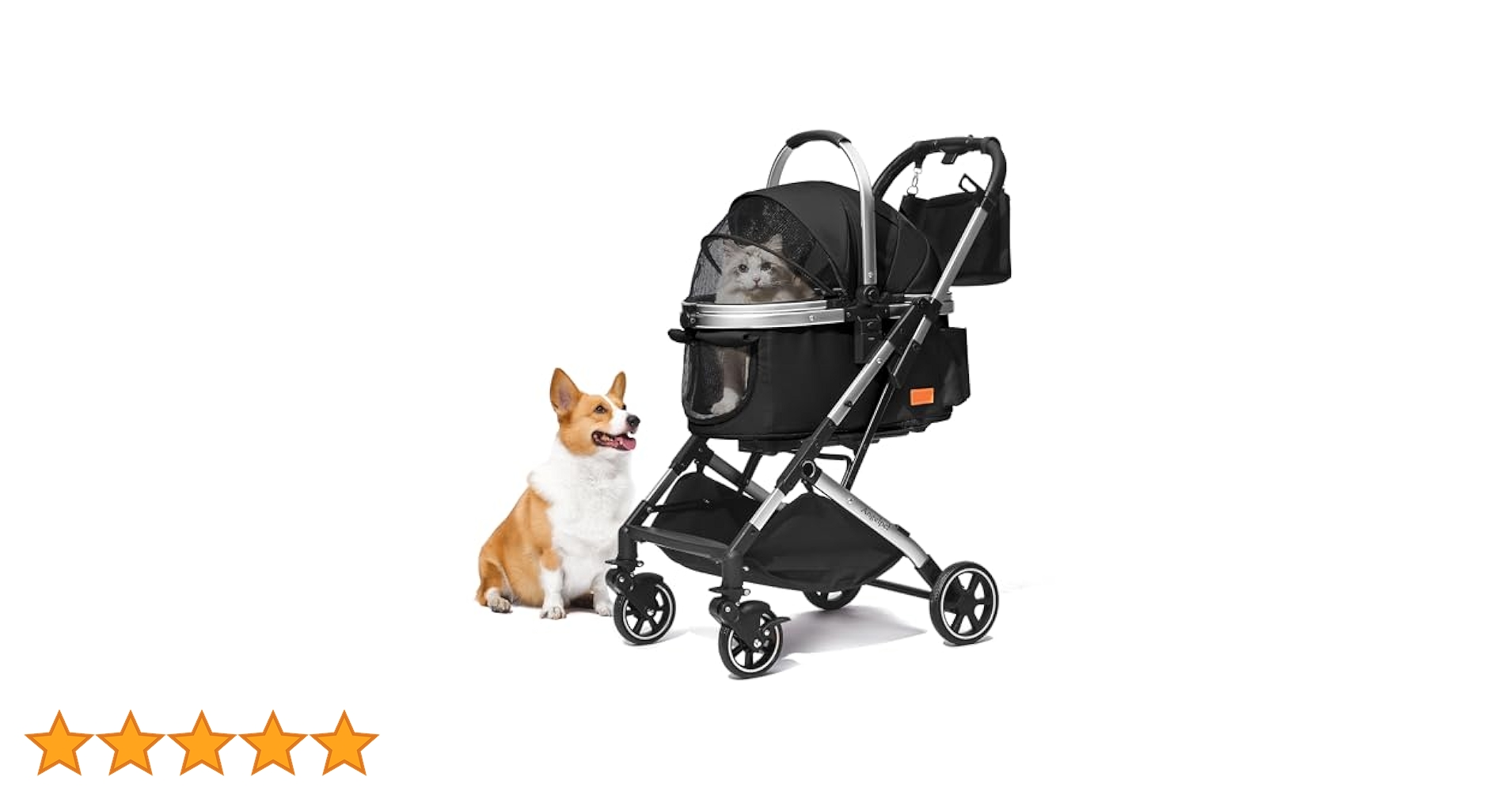 Angelpet ペットカート 分離型 折りたたみ式 耐荷重25Kg ブラック Amazon | Angelpet ペットカート 分離型 犬用 バギー いぬ用 4輪